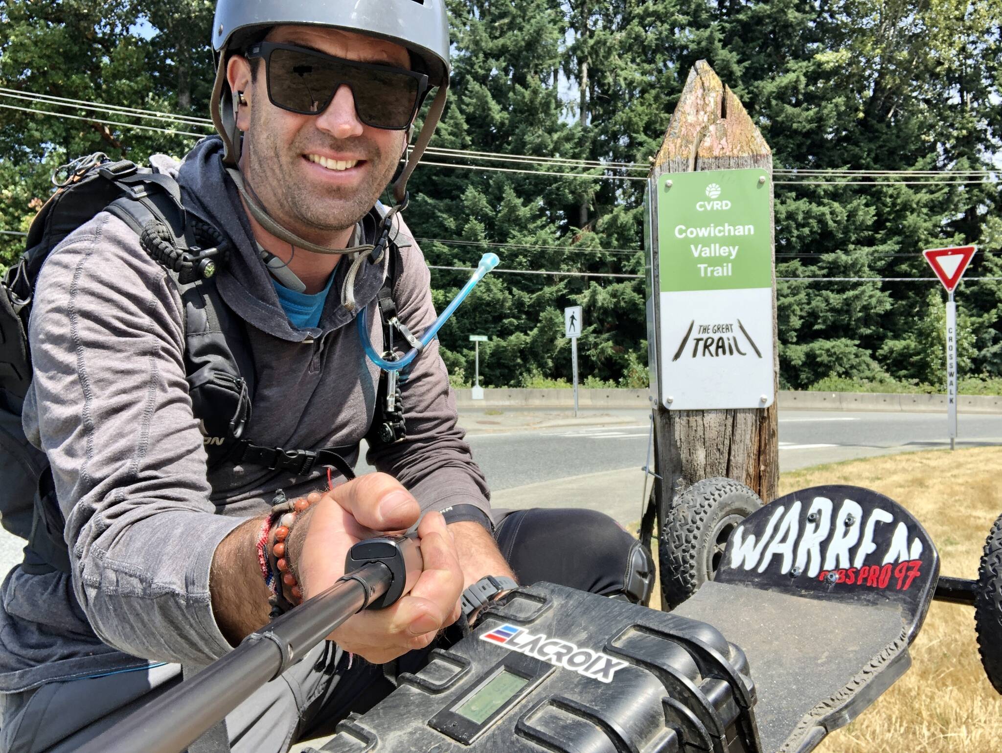 Bradley Smith will be cruising a portion of the Trans-Canada Trail in June on his electric mountain skateboard to break three Guinness World Records, including longest skateboard journey (Photos courtesy of Bradley Smith)