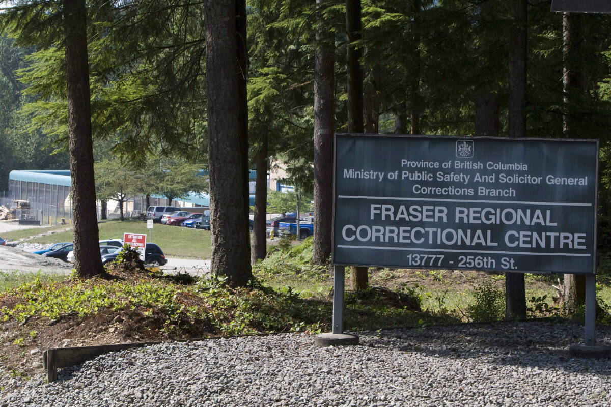 The Fraser Regional Correctional Centre is one of four Lower Mainland prisons where former jail guard Roderic David MacDougall is accused of sexually assaulting inmates between 1976 to 1997. THE CANADIAN PRESS/Jonathan Hayward