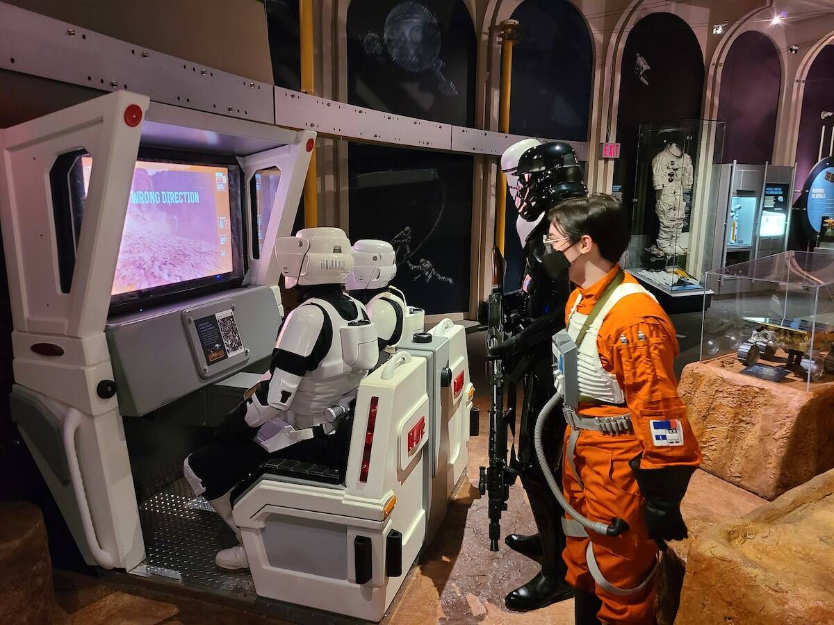People dressed in “Star Wars” costumes at H.R. MacMillan Space Centre in Vancouver. (Contributed photo)