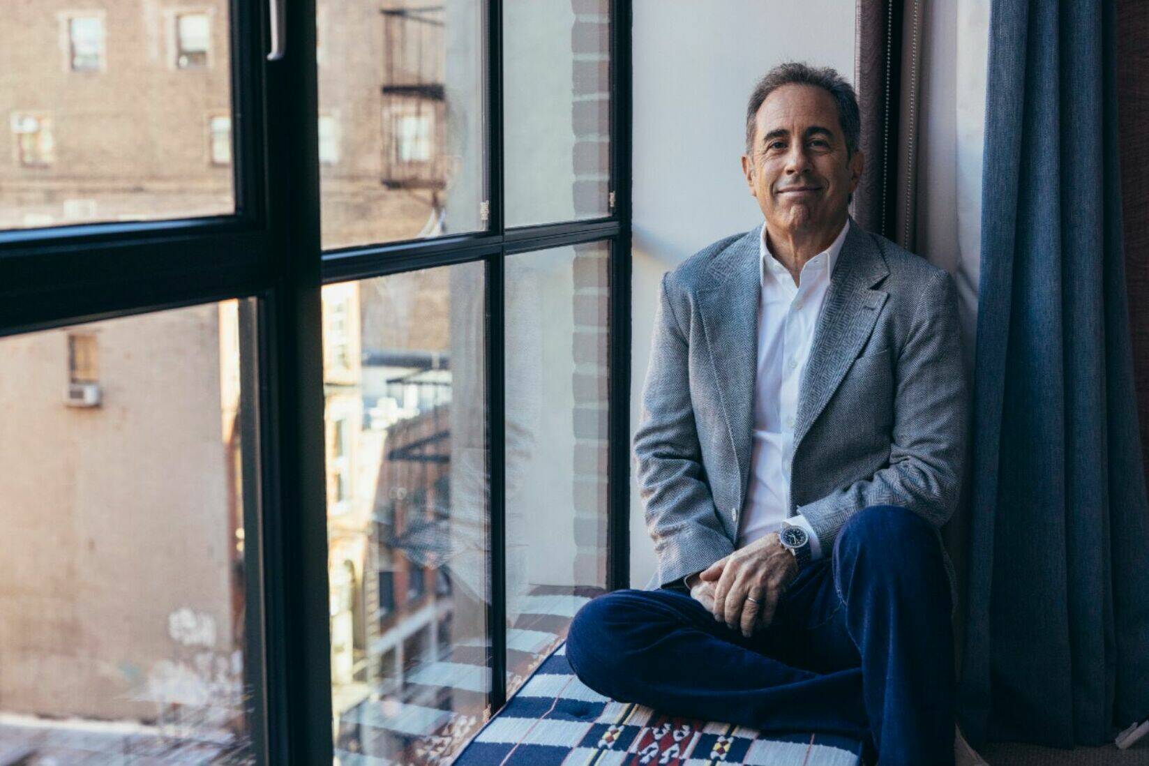 Jerry Seinfeld poses for a portrait to promote the film “Unfrosted” on Tuesday, April 16, 2024, in New York. (Photo by Victoria Will/Invision/AP)