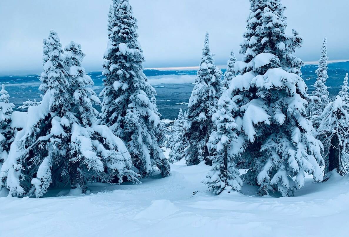 A view from Red Mountain near Rossland. The depth of the snowpack in the West Kootenay was 72 per cent of normal as of April 1, 2024. Photo: Tim Hart/ Unsplash