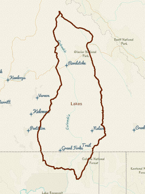 The Sinixt’s traditional territory stretches from northern Washington State through the West Kootenay to north of Revelstoke. Map: Colville Confederated Tribes