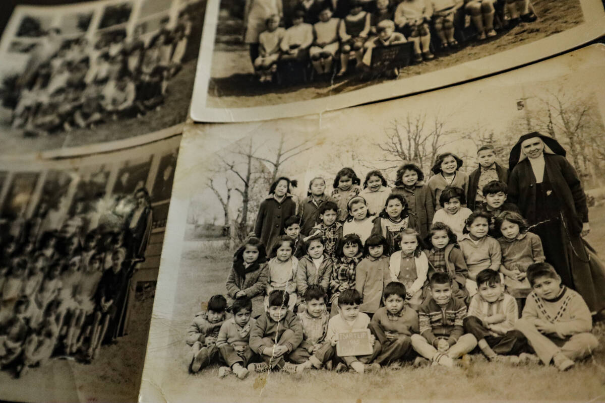 Angel Sampson, second row, fourth from left, attended the Tsartlip Indian Day school for four years where she experienced sexual, physical and verbal abuse from teachers and medical staff. (Bailey Seymour/News Staff)