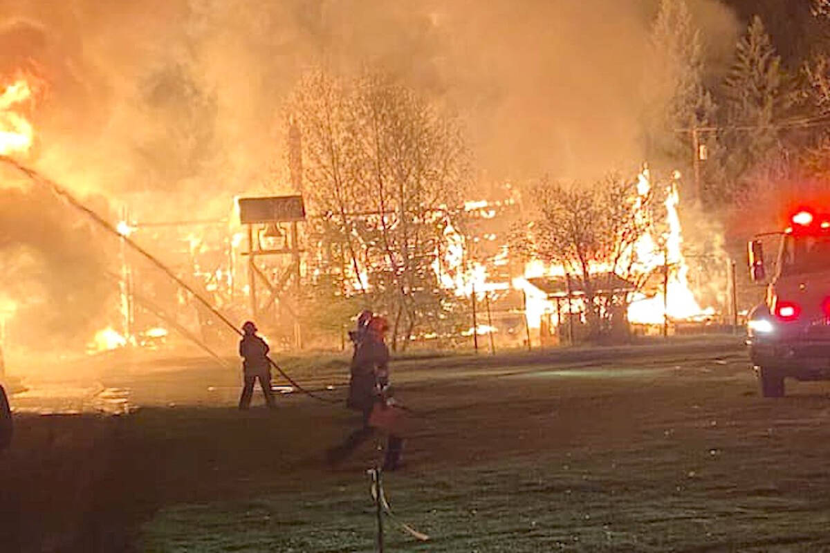 Fire and emergency crews have battled a massive fire in Greenwood that claimed several buildings including a historic church. Photo: Christopher Ross Anderson