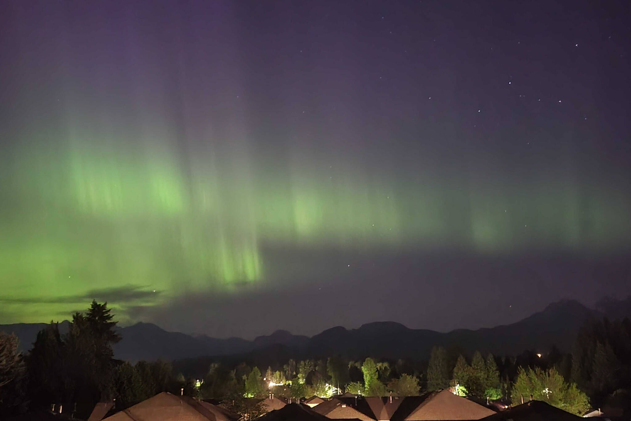 The Northern Lights were visible from Maple Ridge on May 10, 2024. (Kyler Emerson/Aldergrove Star)