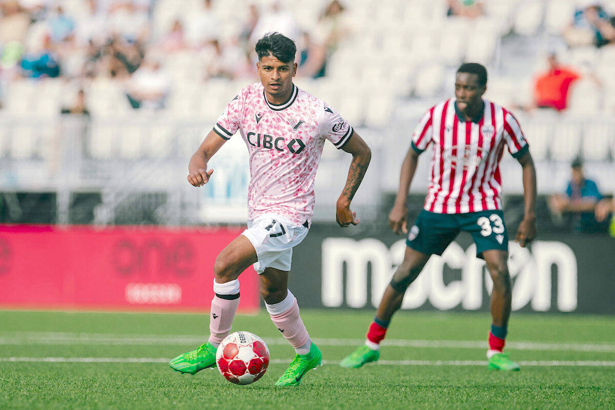 Vancouver FC and Atlético Ottawa combined for a 1-1 result at Langley’s Willoughby Community Park on Sunday, May 12. (Beau Chevalier/VFC/Special to Langley Advance Times)