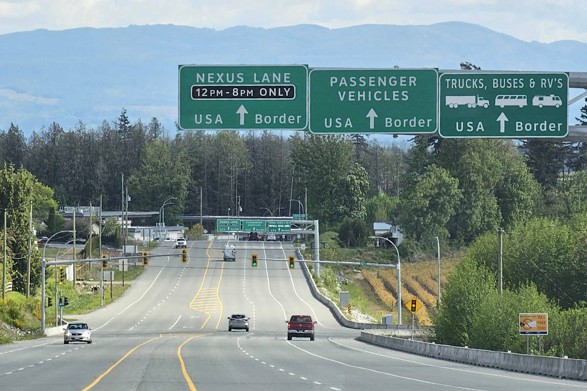 U.S. authorities have began a 90-day test of a dedicated Nexus lane at the Lynden crossing that allows card holders to get through quicker. Another Nexus pilot is underway at the Sumas crossing, too. (Dan Ferguson/Langley Advance Times)