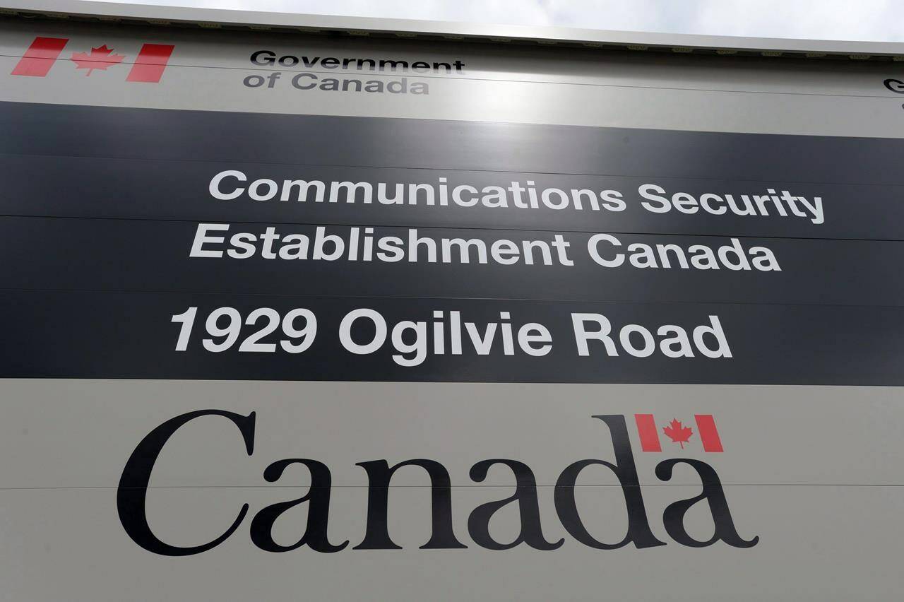 A sign for the Government of Canada’s Communications Security Establishment (CSE) is seen outside their headquarters in the east end of Ottawa on July 23, 2015. THE CANADIAN PRESS/Sean Kilpatrick