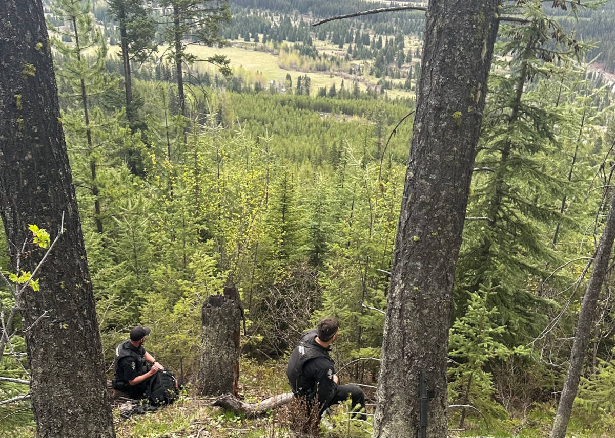 A team of B.C. Conservation Officer Service officers responded to a reported grizzly bear attack that left a man with significant injuries. (Courtesy of B.C. Conservation Officer Service)