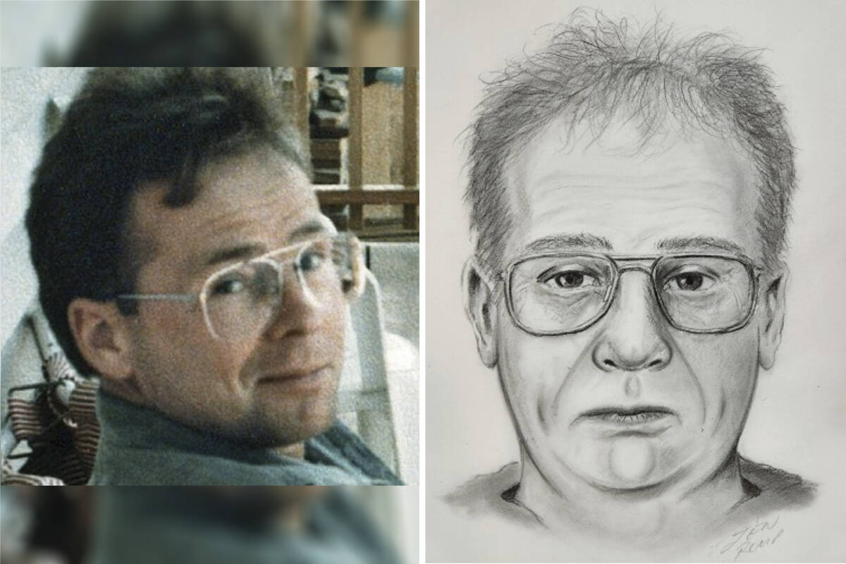 Kevin Louis Vermette, 70, is wanted Canada-wide as a suspect in the 1997 triple murder of three young people in Kitimat, B.C. (Images courtesy of B.C. RCMP)