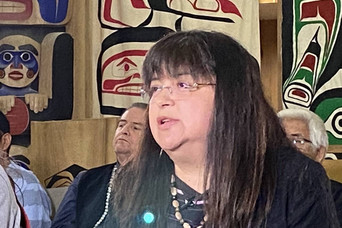 Heiltsuk Nation Chief Marilyn Slett at a news conference on Monday, Oct. 24, 2022. (Jane Skrypnek/Black Press Media)