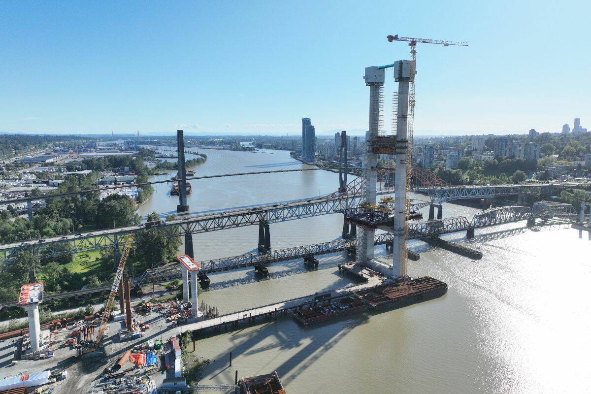 Premier David Eby defended his government’s record on infrastructure projects after government had announced that the Pattullo Bridge Replacement Project (seen here) as well as the Broadway Subway Project will be delayed for another year. (Photo courtesy of the B.C.’s Ministry of Transportation and Infrastructure)