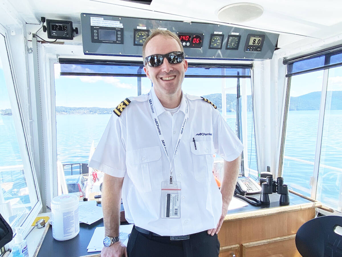 Captain Aaron Hook who has been with BC Ferries in other capacities since 1991 has had the recent pleasure of manning the helm on the M.V. Klitsa since December 2023. (Chadd Cawson/Connector)