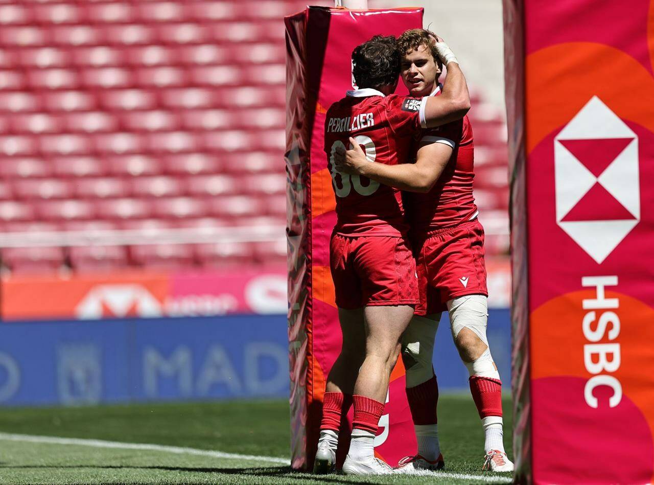 Canada’s men’s rugby sevens team faces an uphill battle to avoid relegation from the HSBC SVNS circuit after finishing bottom of its group Saturday. (Courtesy of The Canadian Press)
