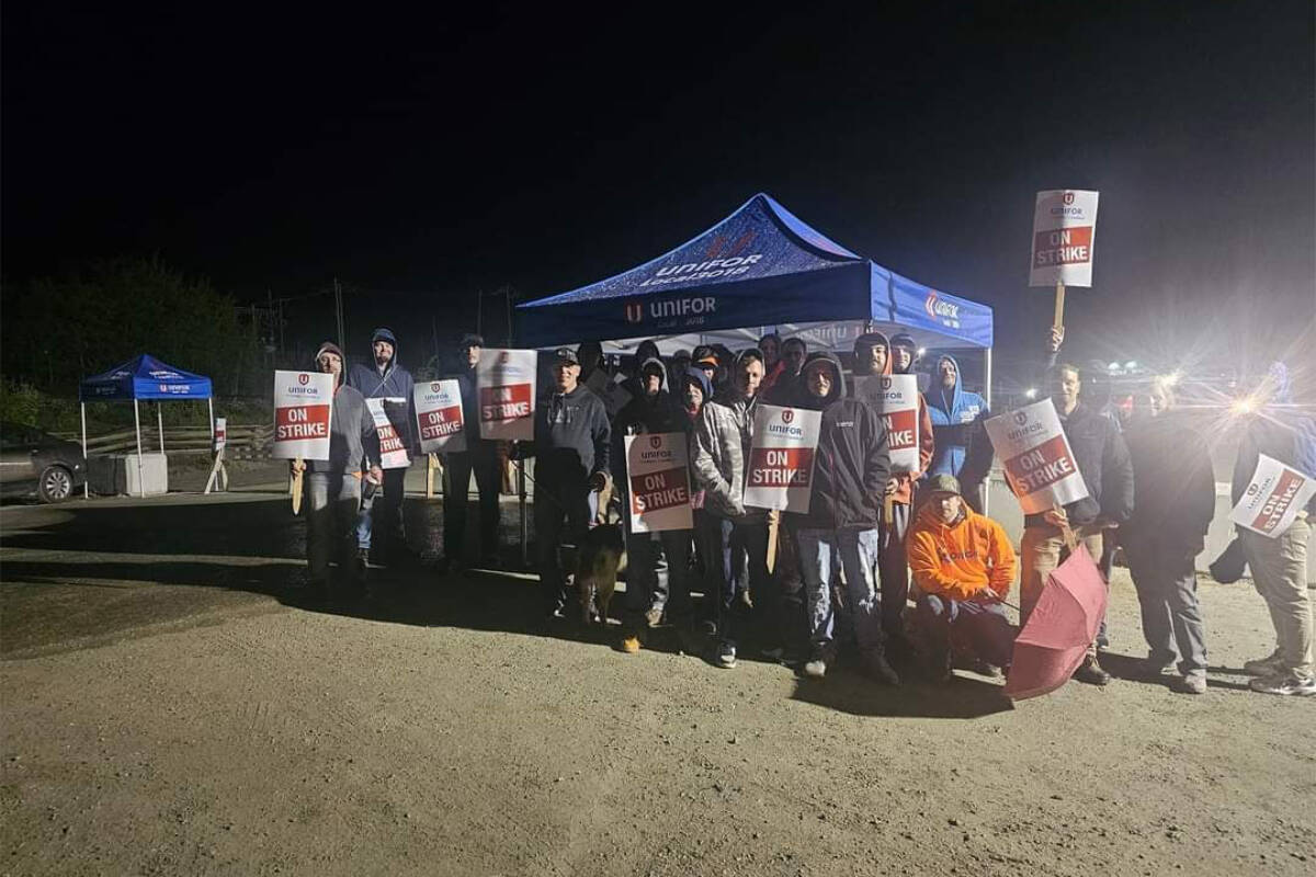 Gibraltar Mine unionized workers are on the picket line north of Williams Lake as of June 1. (Facebook photo)