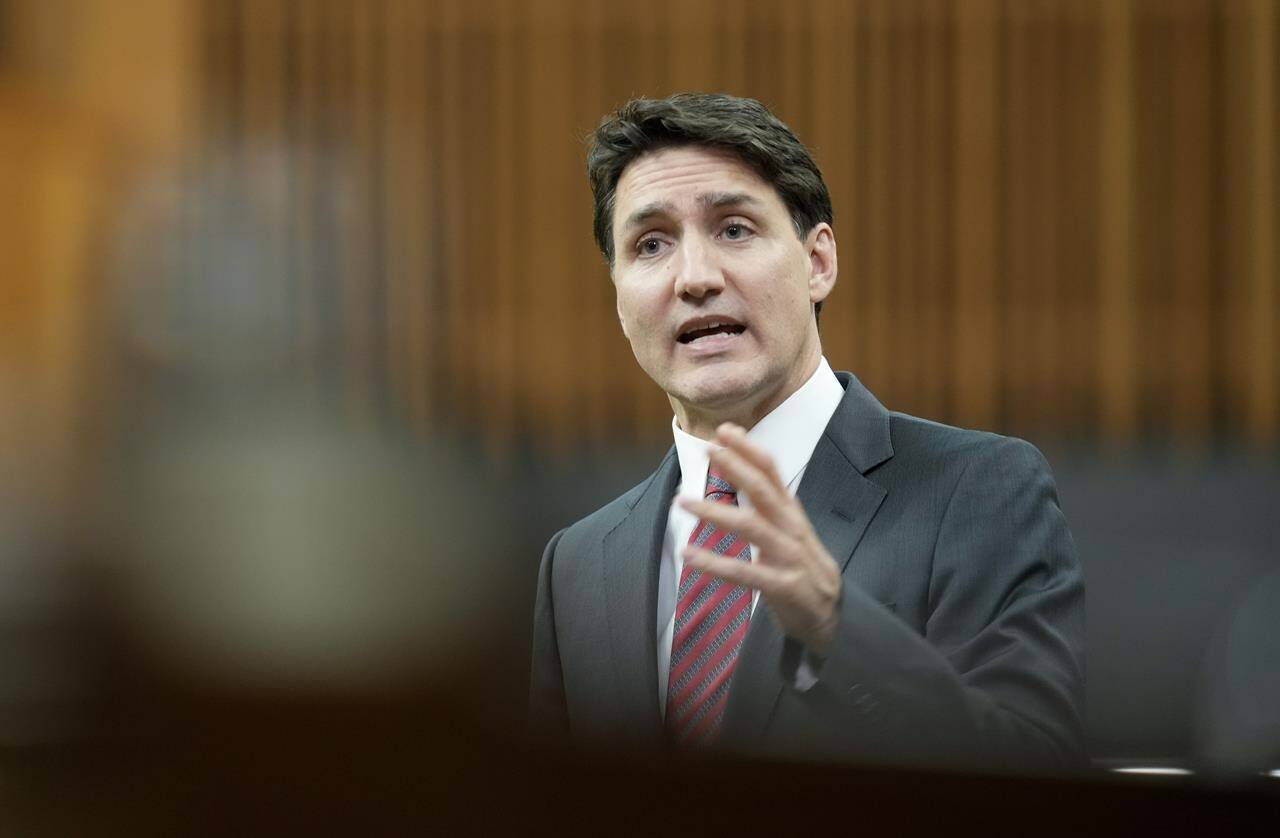 Prime Minister Justin Trudeau rises during Question Period, Wednesday, May 29, 2024 in Ottawa. THE CANADIAN PRESS/Adrian Wyld