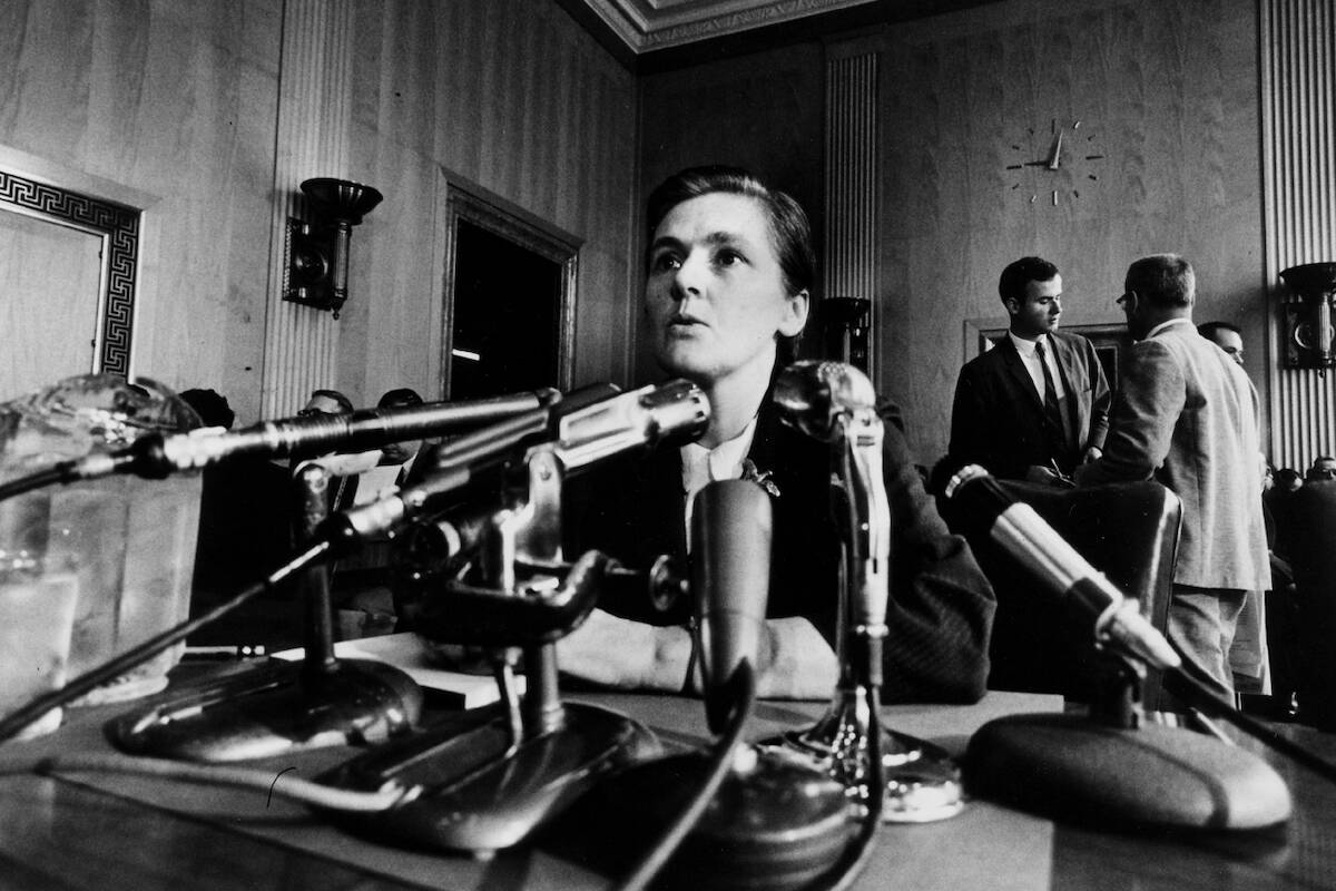 Dr. Frances Kelsey is seen at a congressional hearing in 1962 for ‘Time Life’ magazine. (Courtesy of Dr. Cheryl Warsh)