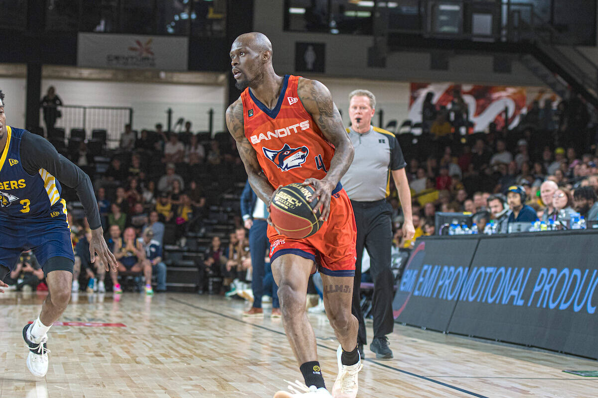 Tazé Moore chipped in with 14 points and eight assists as Vancouver Bandits downed the Stingers 93-90 in Edmonton on Tuesday, June 4. (Canadian Elite Basketball League (CEBL)/Special to Langley Advance Times)