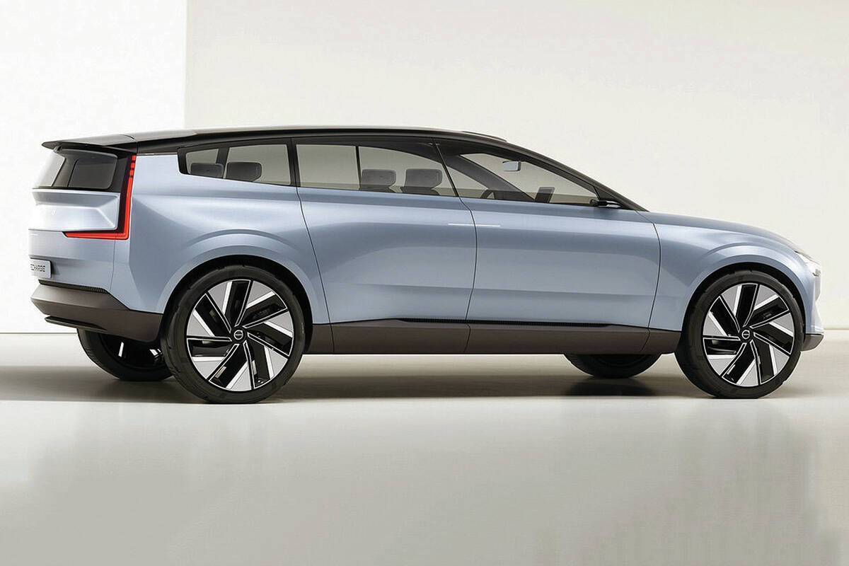 Volvo’s wagon roots are showing in Concept Recharge, a battery-electric prototype that, for now, has no roots in reality. PHOTO: VOLVO