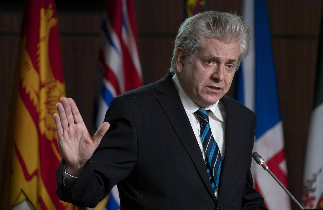 NDP Member of Parliament Charlie Angus speaks during a news conference, Monday, October 18, 2021 in Ottawa. THE CANADIAN PRESS/Adrian Wyld