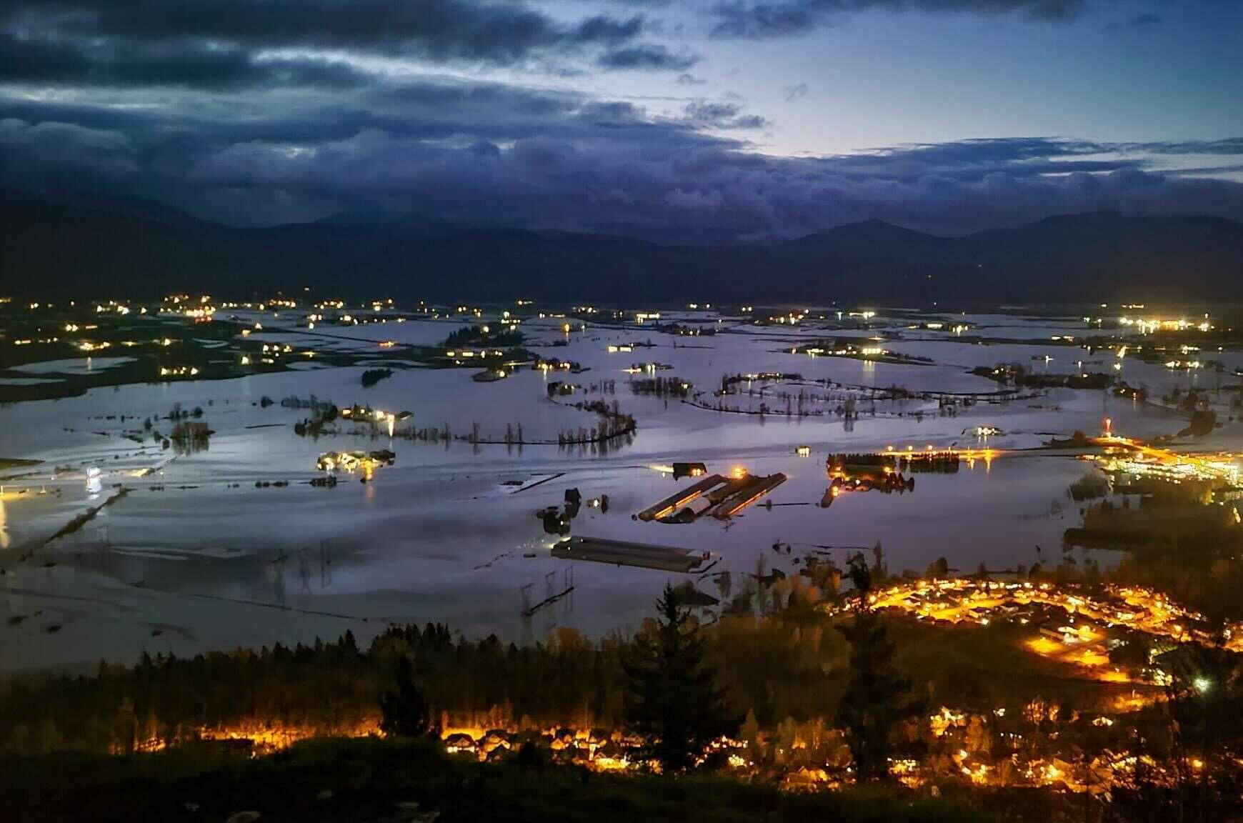 Sumas Prairie on Tuesday, Nov. 16, 2021. The area is under an evacuation order due to substantial flooding. (Nancy Hildebrand photo/Facebook)