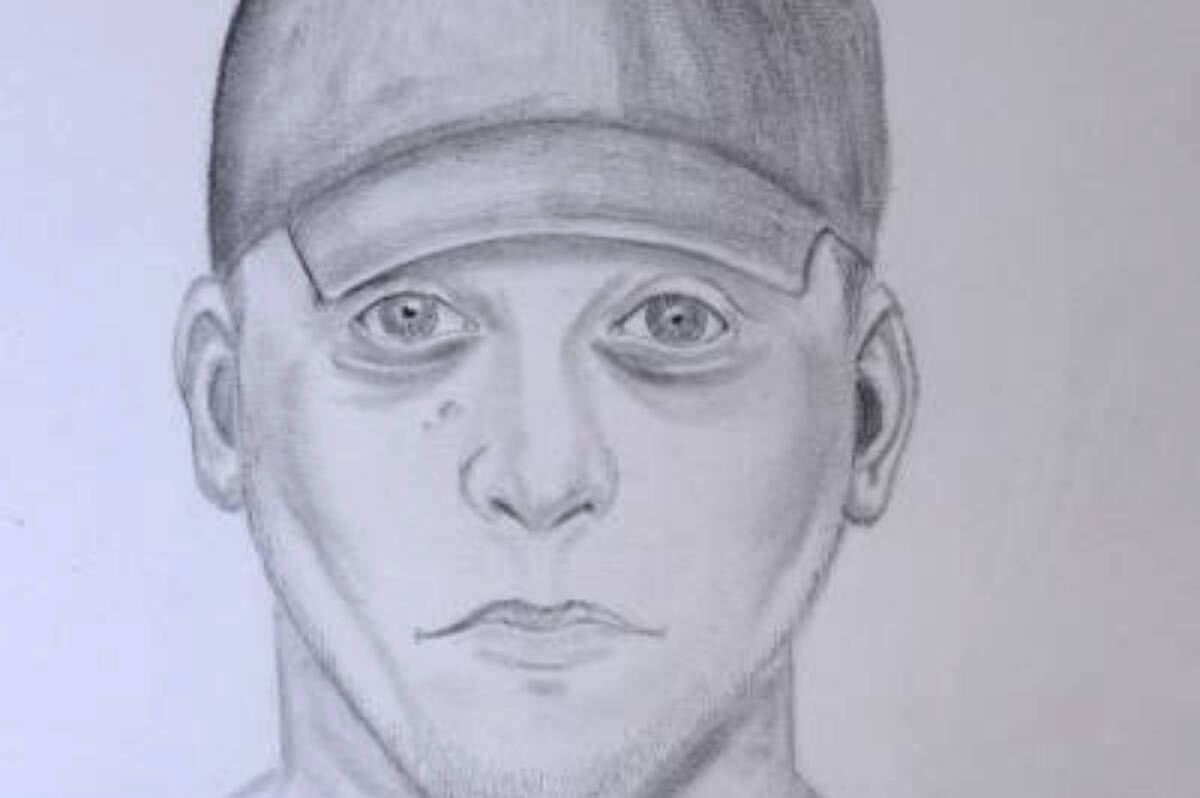 This forensic sketch is based on a man who allegedly followed a 17-year-old Langley girl for months. Police are hoping someone can identify him. (Langley RCMP)