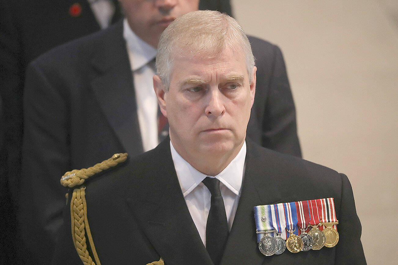 In this file image, Prince Andrew, Duke of York, attends a commemoration service at Manchester Cathedral marking the 100th anniversary since the start of the Battle of the Somme on July 1, 2016 in Manchester, England. (Christopher Furlong/WPA Pool/Getty Images/TNS)