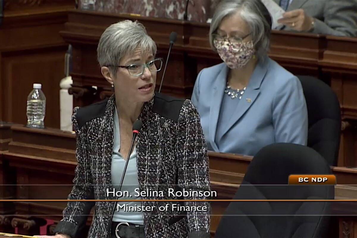 B.C. Finance Minister Selina Robinson speaks to the legislature, Dec. 10, 2020. (Hansard TV)