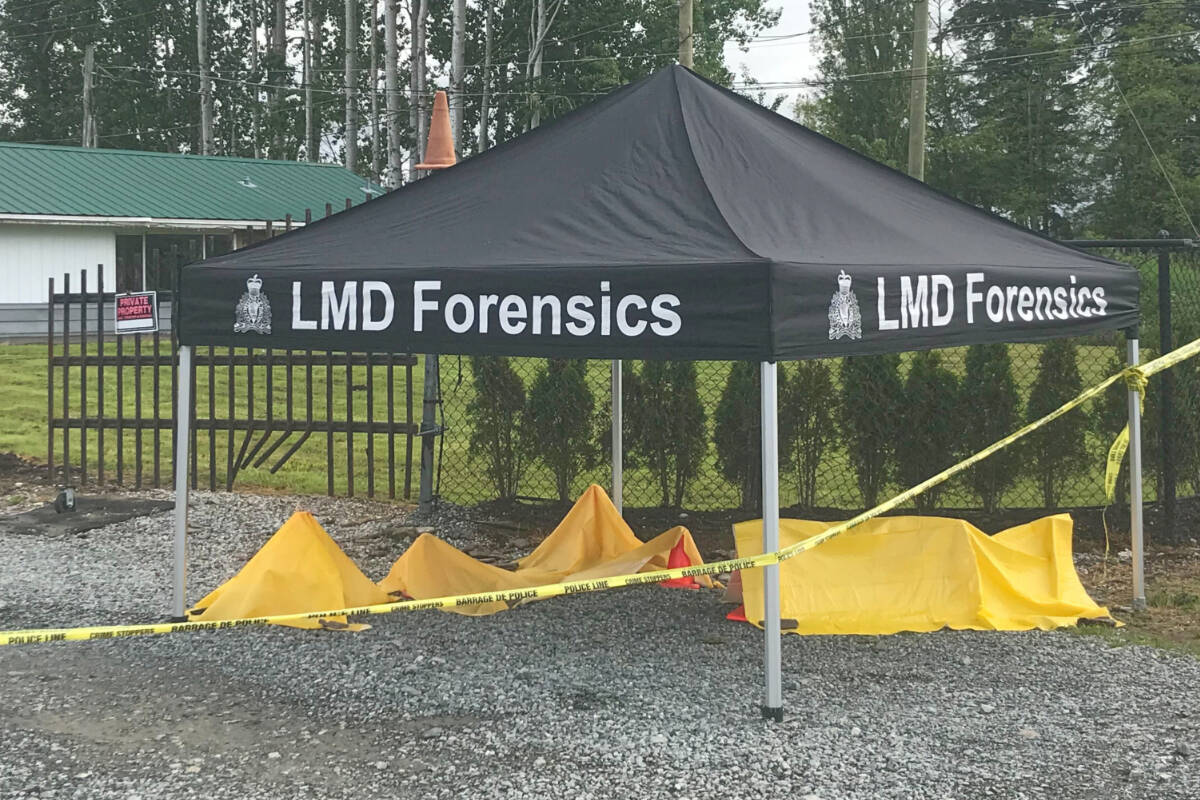 Police are investigating a shooting on Tuesday, June 7, 2022, in the 21300-block of 24th Avenue. (Matthew Claxton/Langley Advance Times)