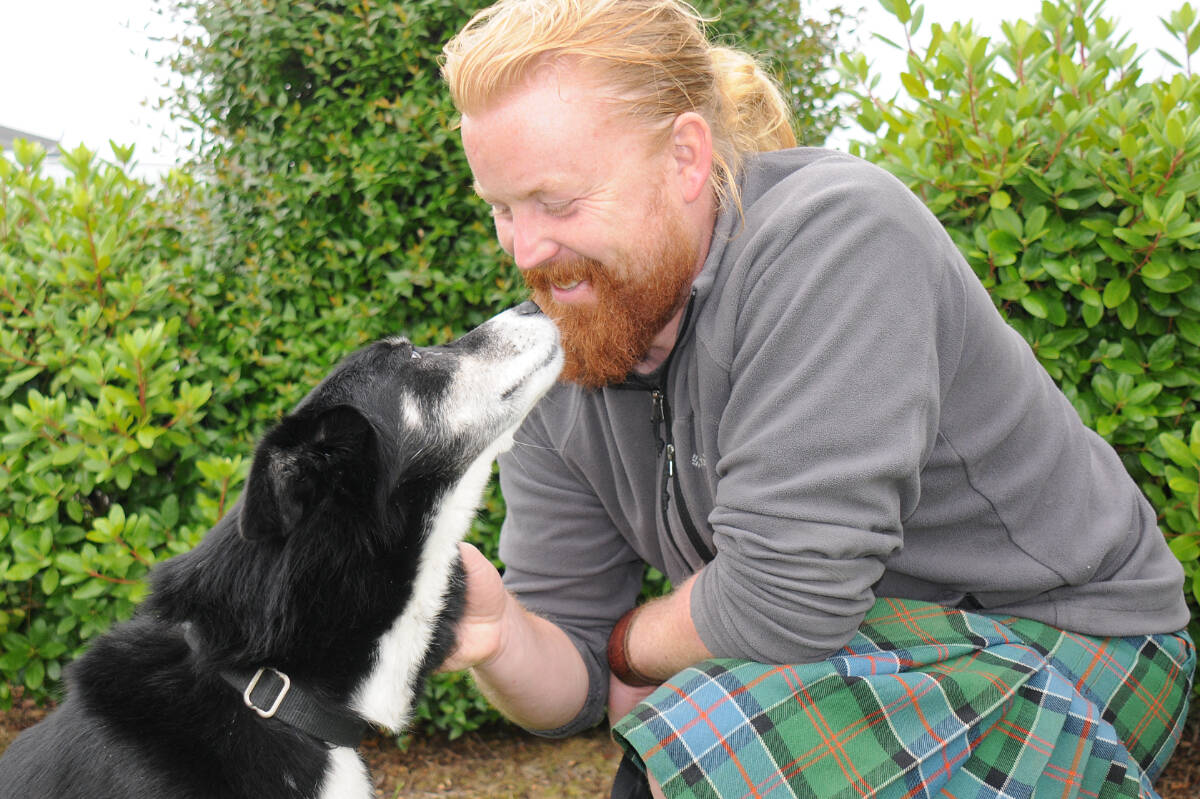 Michael Yellowlees and his Alaskan Husky, Luna, are embarking on another cross-Canada trip—this time in a car—to revisit places they walked in 2021. (SUSAN QUINN/ Alberni Valley News)