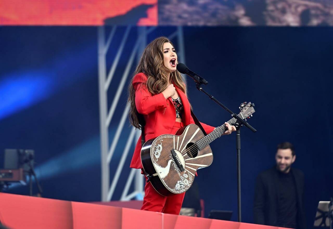 Nashville-based singer-songwriter from Grande Prairie, Alta., Tenille Townes performs during Canada Day celebrations at LeBreton Flats in Ottawa, on July 1, 2022. THE CANADIAN PRESS/Justin Tang