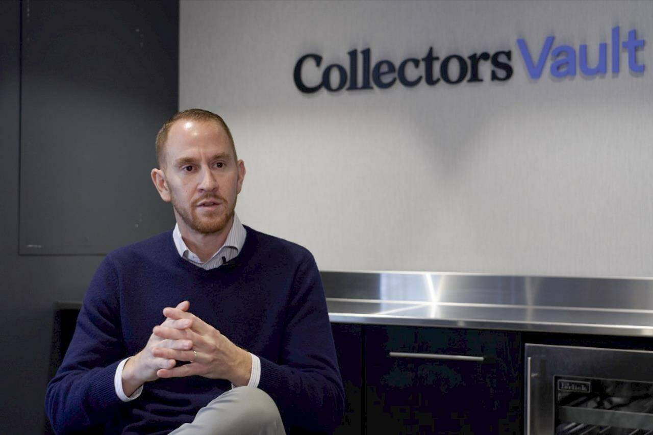 Ross Hoffman, CEO of Collectors Vault, is interviewed on Oct. 21, 2022, in Delaware. Hoffman says Collectors Vault makes it easier for collectors to store, protect and trade memorabilia. (AP Photo/Davidde Corran)