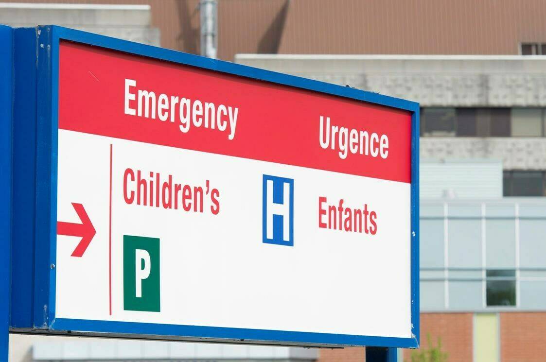 A sign directing visitors to the emergency department is shown at the Children’s Hospital of Eastern Ontario (CHEO) Friday, May 15, 2015 in Ottawa. THE CANADIAN PRESS/Adrian Wyld