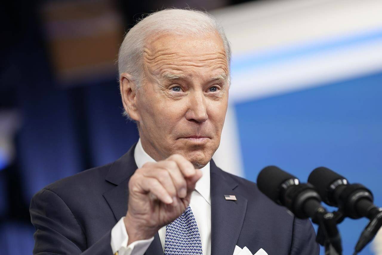 FILE - President Joe Biden responds a reporters question after speaking about the economy in the South Court Auditorium in the Eisenhower Executive Office Building on the White House Campus, Thursday, Jan. 12, 2023, in Washington. Virtually everything was going right for Biden to open the year. His approval ratings were ticking up. Inflation was slowing. And Republicans were at war with themselves after a disappointing midterm season. But Biden’s rosy political outlook veered into uncertainty after the Justice Department appointed a special counsel to investigate Biden’s handling of classified documents. (AP Photo/Andrew Harnik, File)