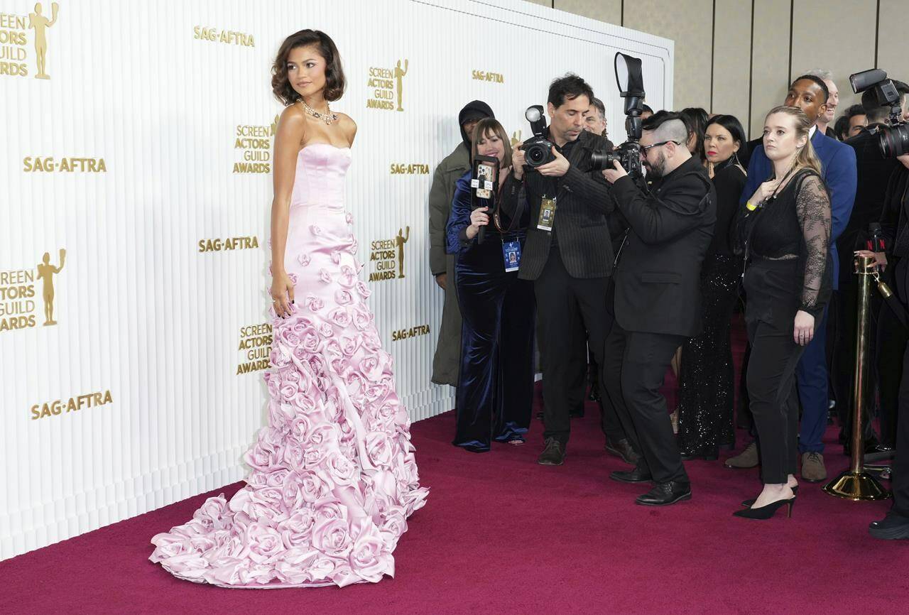 Zendaya arrives at the 29th annual Screen Actors Guild Awards on Sunday, Feb. 26, 2023, at the Fairmont Century Plaza in Los Angeles. (Photo by Jordan Strauss/Invision/AP)