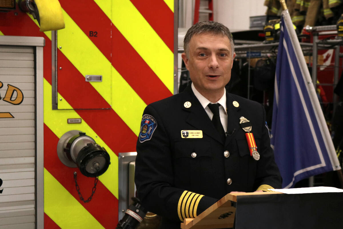 Langford Fire Chief Chris Aubrey said Assistant Chief Lance Caven, who died of cancer on March 19, was the heart of the department and a mentor to him for more than a decade. (Bailey Moreton/News Staff)