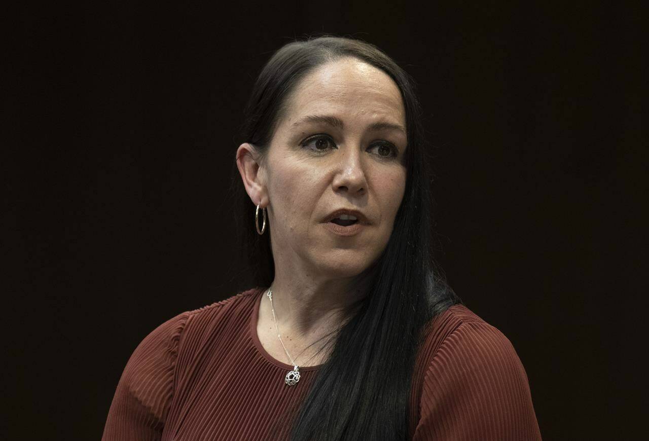 Whistleblower and Professional Soccer Player Ciara McCormack is seen after appearing at the Heritage Committee looking into Canadian sport on Monday, April 24, 2023 in Ottawa. THE CANADIAN PRESS/Adrian Wyld