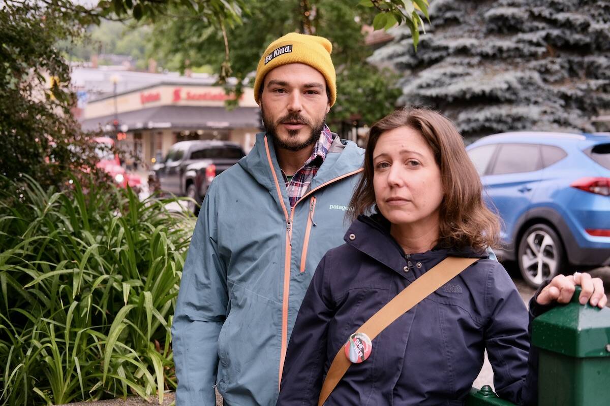 Matt Perry (left) and Megan Beatty were both arrested at a logging protest in 2022 near Argenta. Photo: Bill Metcalfe