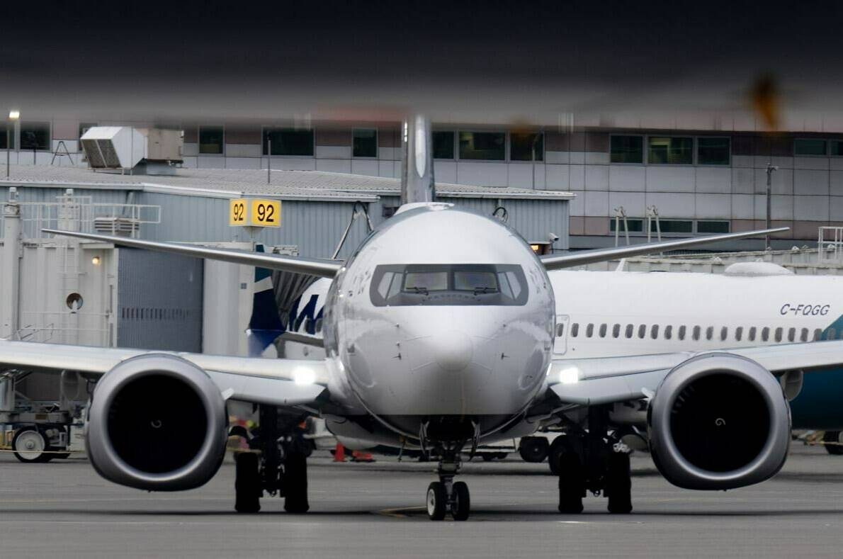 <div>Statistics Canada says airfares have plummetted over the past year, as airlines shore up capacity even while consumers think twice about travel amid a higher cost of living. An Air Canada jet taxis at the airport, in Vancouver, B.C., Wednesday, Nov. 15, 2023. THE CANADIAN PRESS/Adrian Wyld</div>