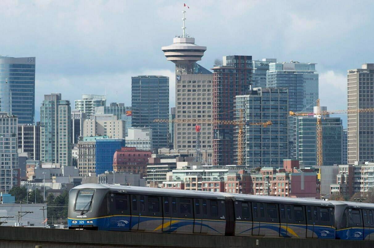 Metro Vancouver mayors say they need billions of dollars over the next few years and a more reliable funding model from federal government in order to improve transit for the area. A sky train is pictured in downtown Vancouver, Saturday, March 14, 2015.THE CANADIAN PRESS/Jonathan Hayward