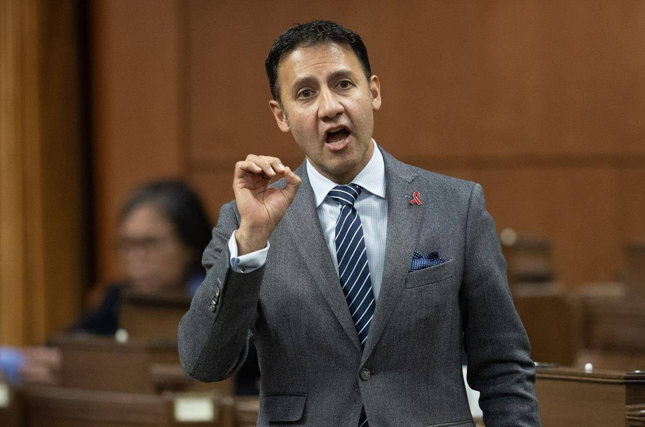 Justice Minister and Attorney General of Canada Arif Virani speaks during question period, Friday, Dec. 1, 2023, in Ottawa. THE CANADIAN PRESS/Adrian Wyld