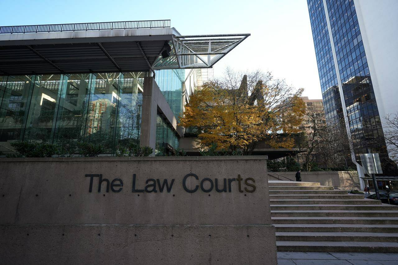 The Law Courts building, which is home to B.C. Supreme Court and the Court of Appeal, is seen in Vancouver, on Thursday, November 23, 2023. A defence lawyer for Ibrahim Ali, who was convicted of the first-degree murder of a 13-year-old girl in Burnaby, B.C., says his client wants to appear at his sentencing hearing by video over fear for his safety. THE CANADIAN PRESS/Darryl Dyck