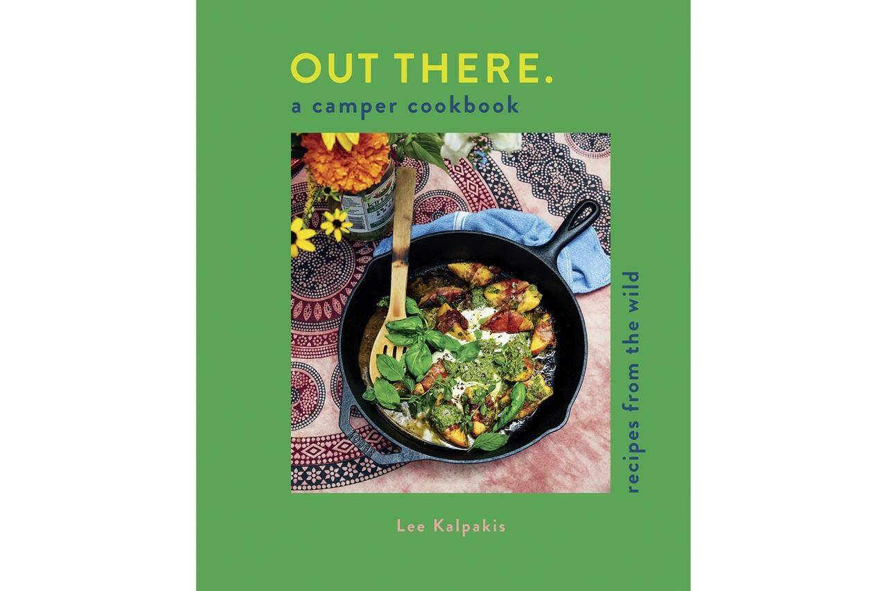 This cover image released by Weldon Owen shows “Out There: A Camper Cookbook: Recipes from the Wild” by Lee Kalpakis. (Weldon Owen via AP)